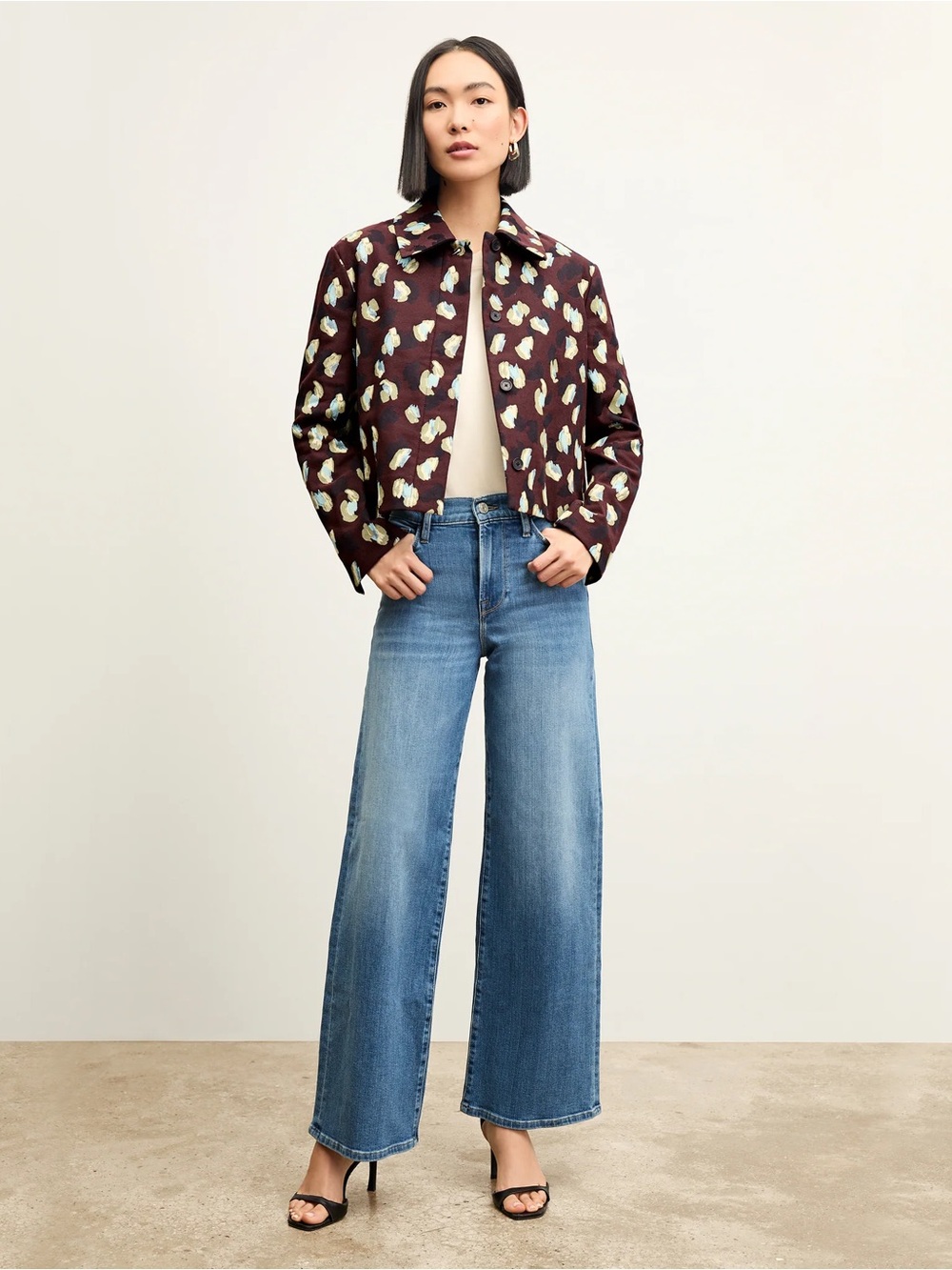 FRAME Le Pixie Slim Palazzo Drizzle Wide Leg Jeans